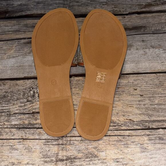 Women's Sandal Slip On Fashion Slides Rhinestone Sequins EU 41 Womens 8.5/9 NEW - Picture 5 of 9